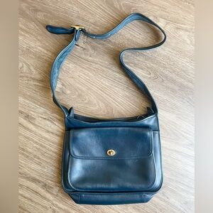 Coach Navy Leather Crossbody Bag - Vintage